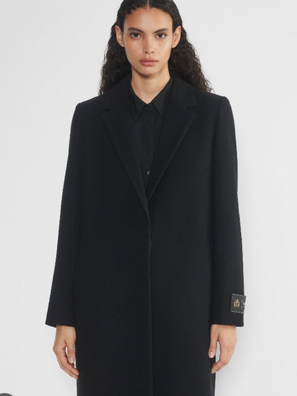 NEW ARITZIA Black Virgin Wool lined Coat
